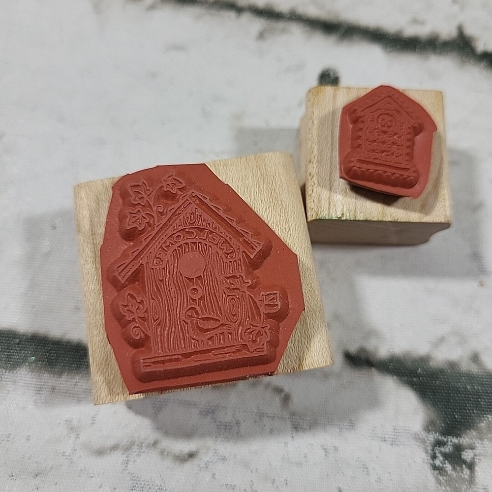 Stampin' Up! Mini Birdhouses Rubber Stamp Set Of 5 Vintage 1996 Crafts - Picture 4 of 9